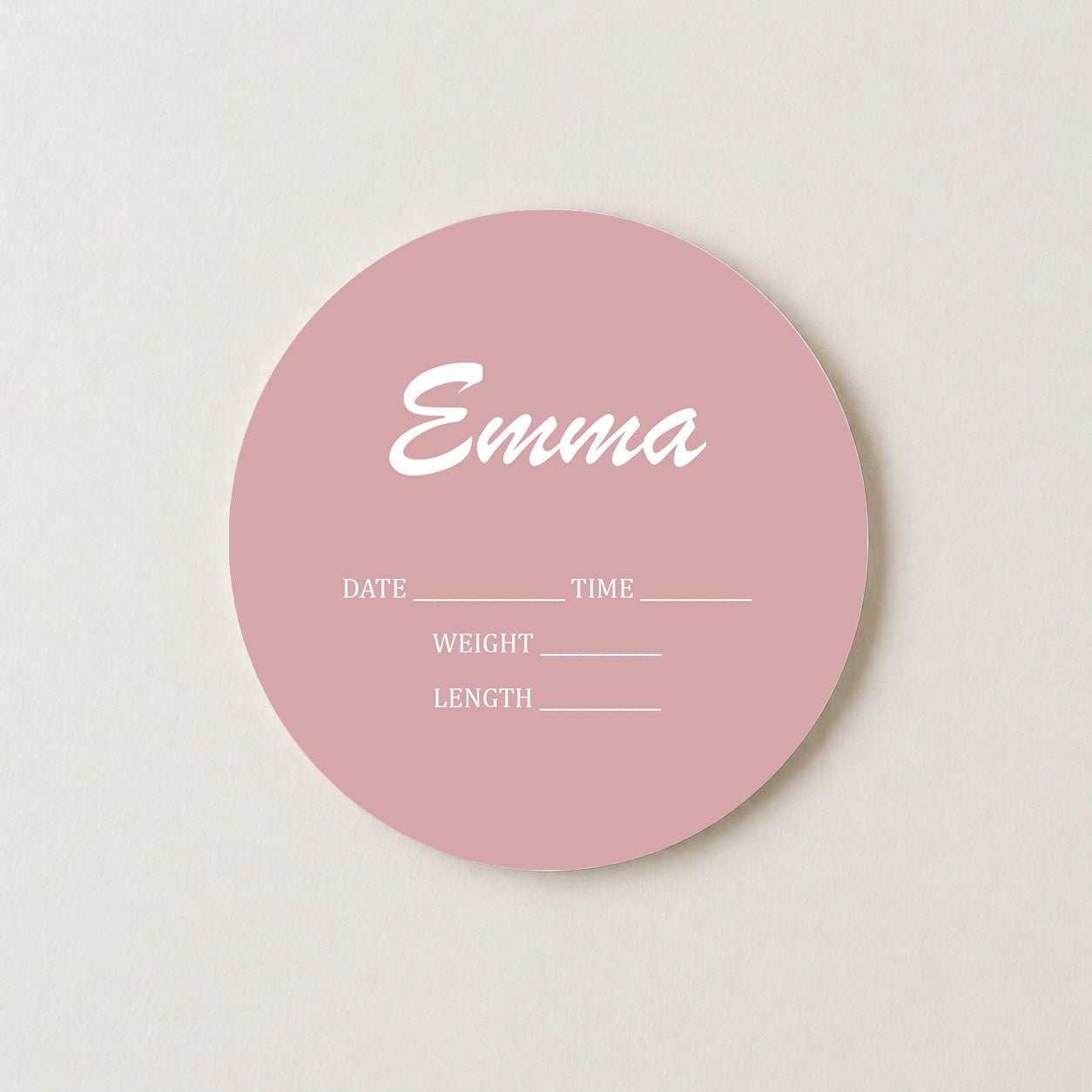 Personalized Dusty Rose Baby Name Announcement