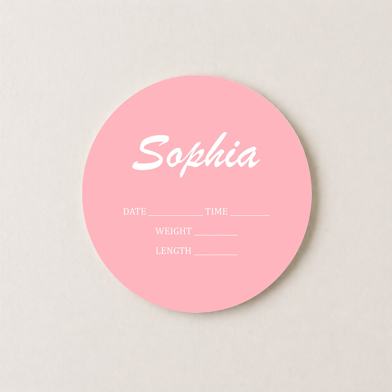 Monogrammed Rose Pink Newborn Girl Announcement Sign