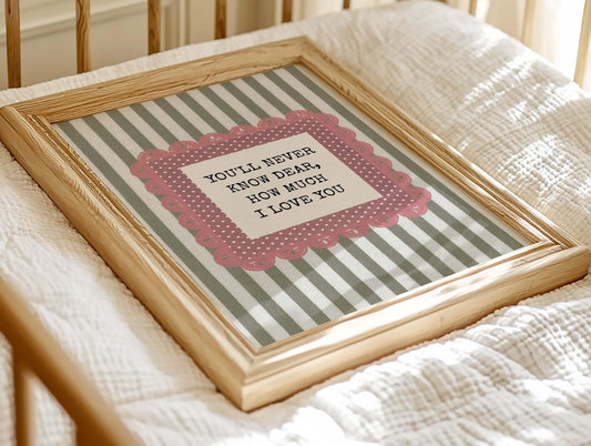 You'll Never Know Dear Print, Olive and Pink Stripes (Digital Download)