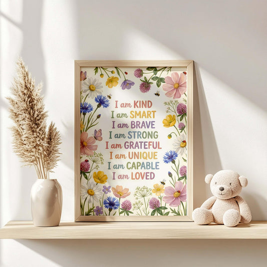 Wildflower Meadow Affirmation Print for Kids (Digital Download)