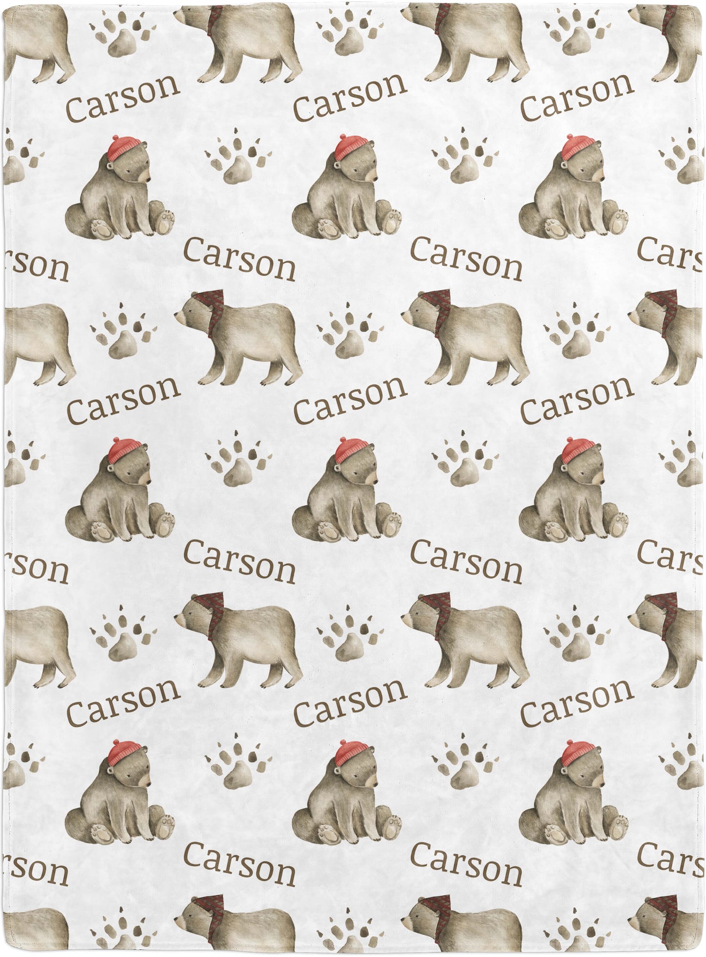 Personalized Baby Blanket with Name and Bears
