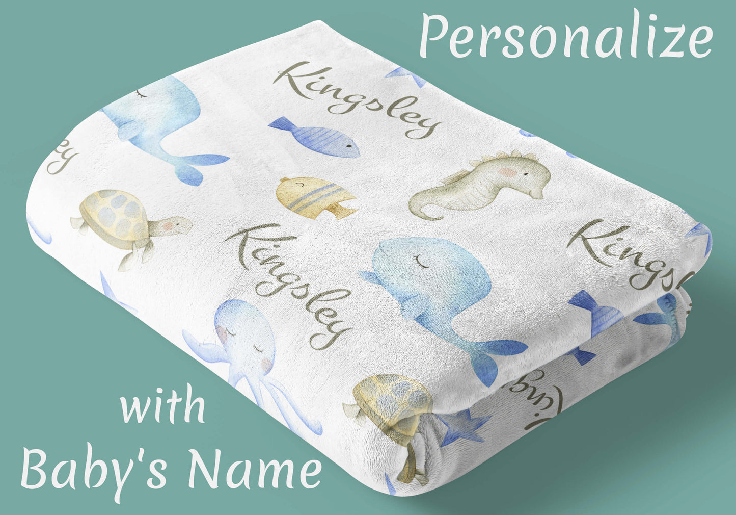Under the Sea - Personalized Sea-Themed Baby Blanket
