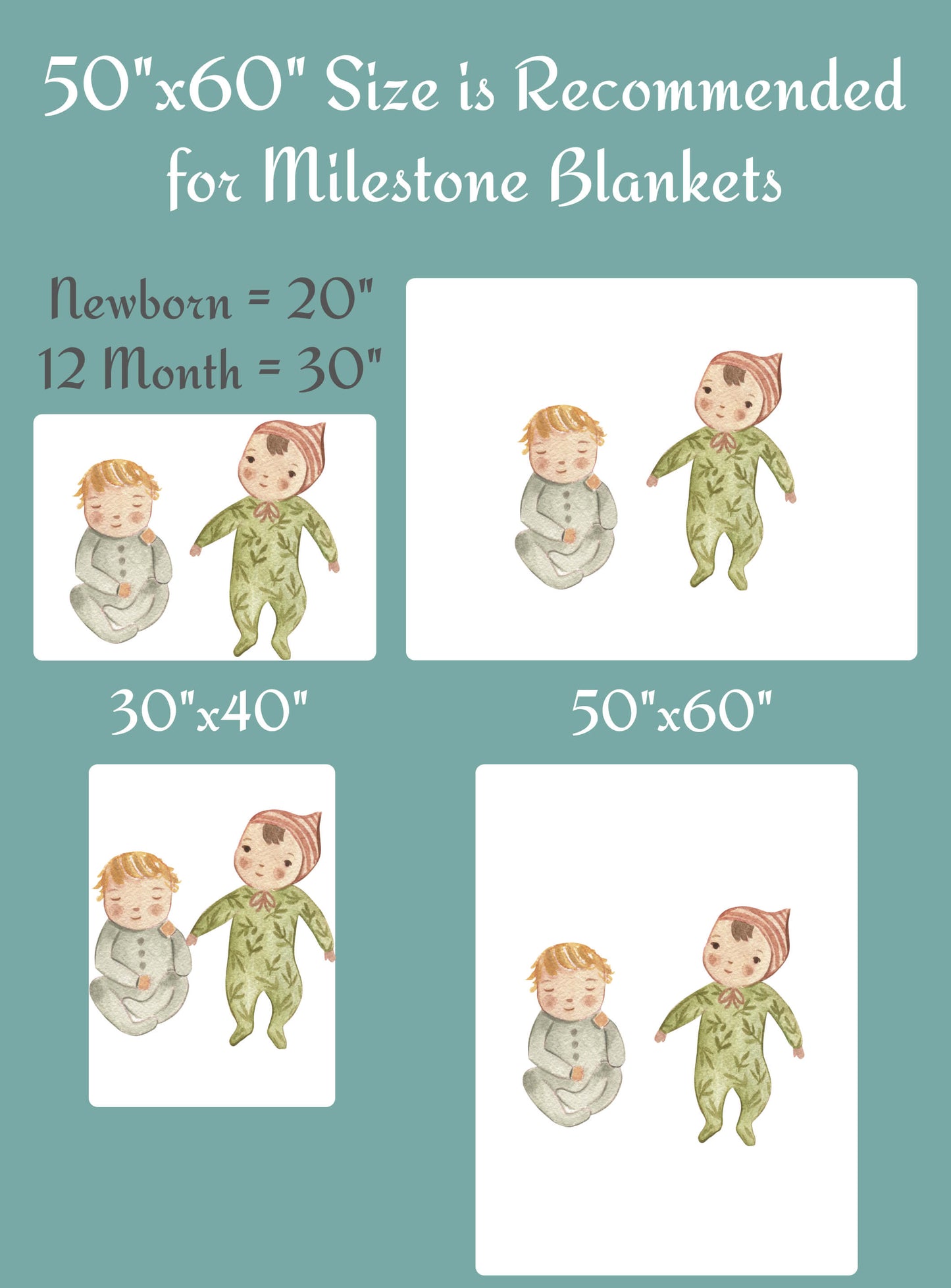 Beige Boho Milestone Baby Blanket