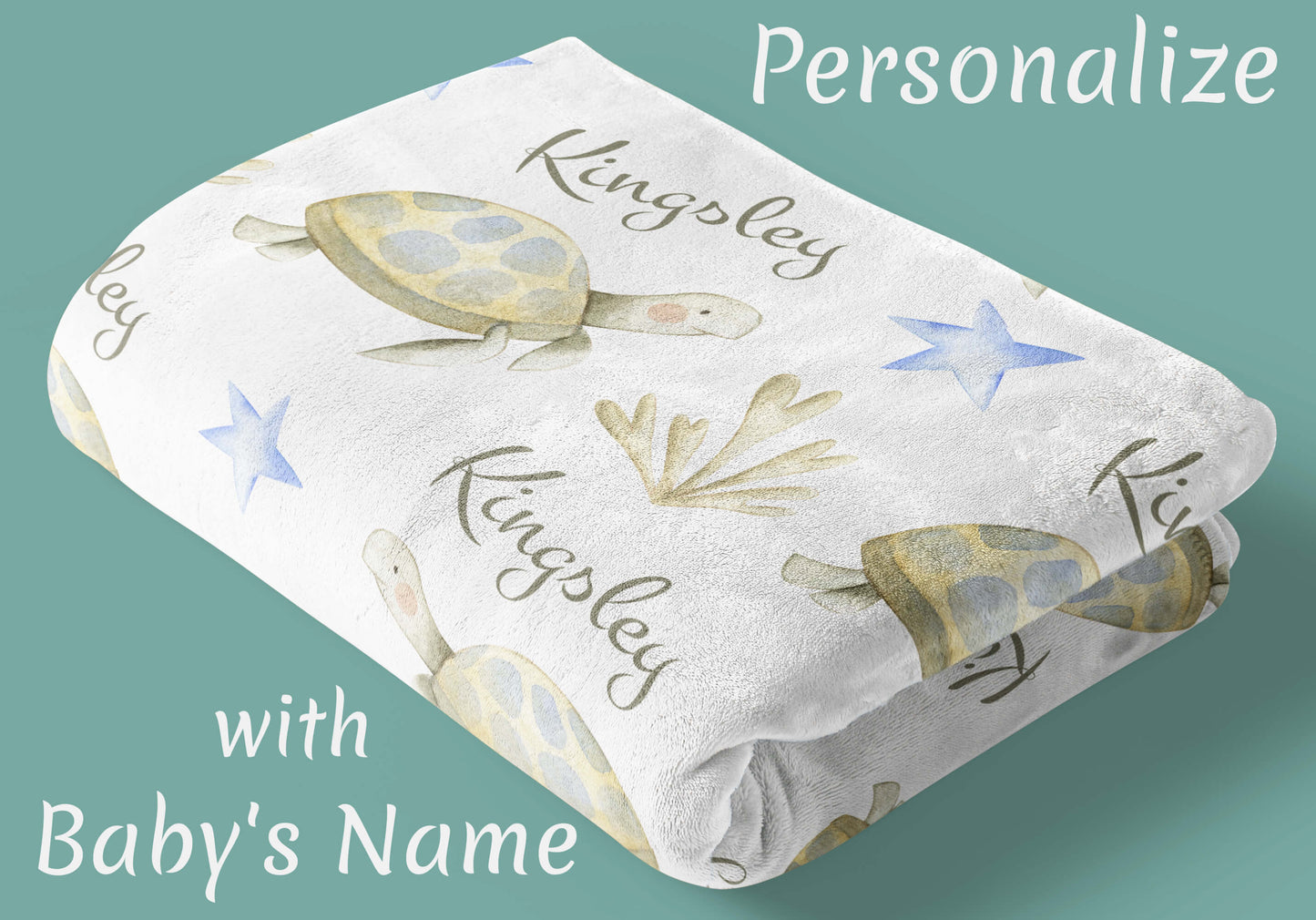 Sea Turtle Baby Blankets with Names