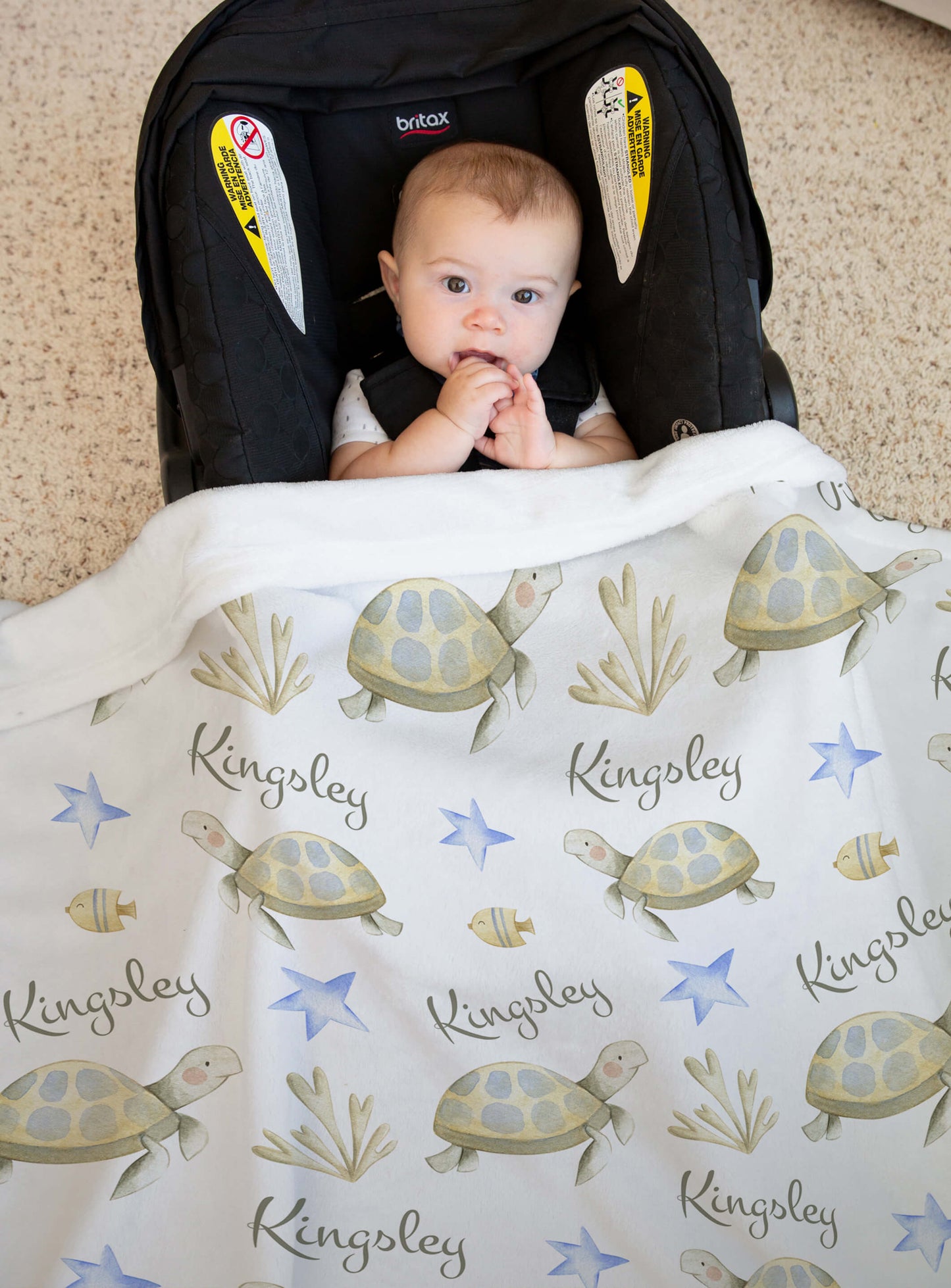Sea Turtle Baby Blankets with Names