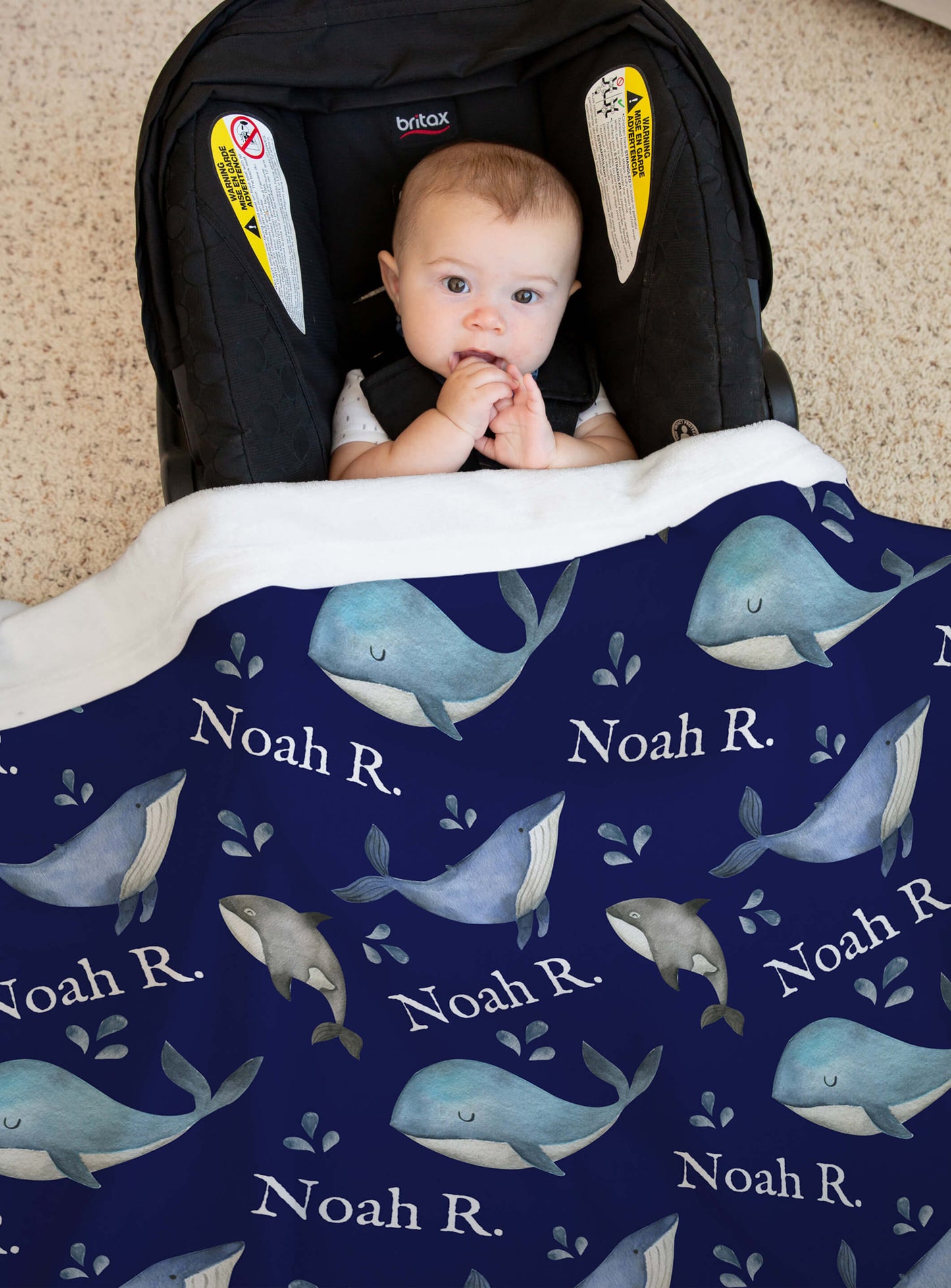 Monogrammed Baby Blankets with Whales - The Perfect Blend of Comfort, Quality, and Style