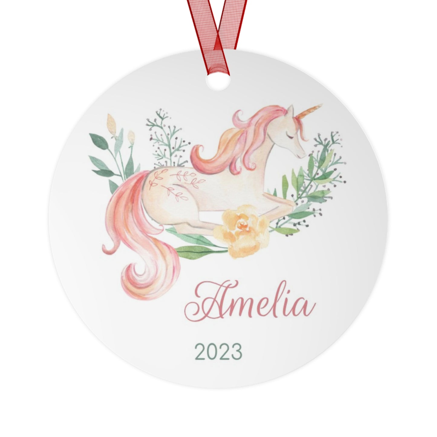 Personalized Unicorn Christmas Ornament - Custom Unicorn Decor with Name