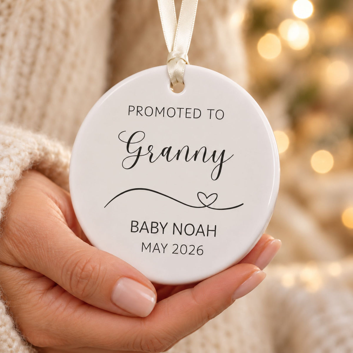 Personalized Pregnancy Announcement Ornament for Family