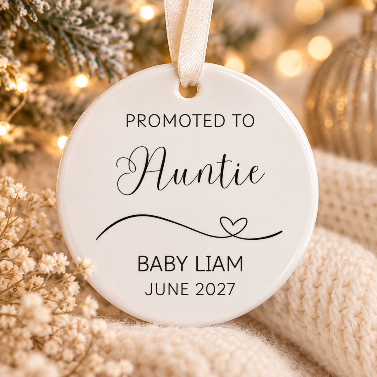 Personalized Pregnancy Announcement Ornament for Family