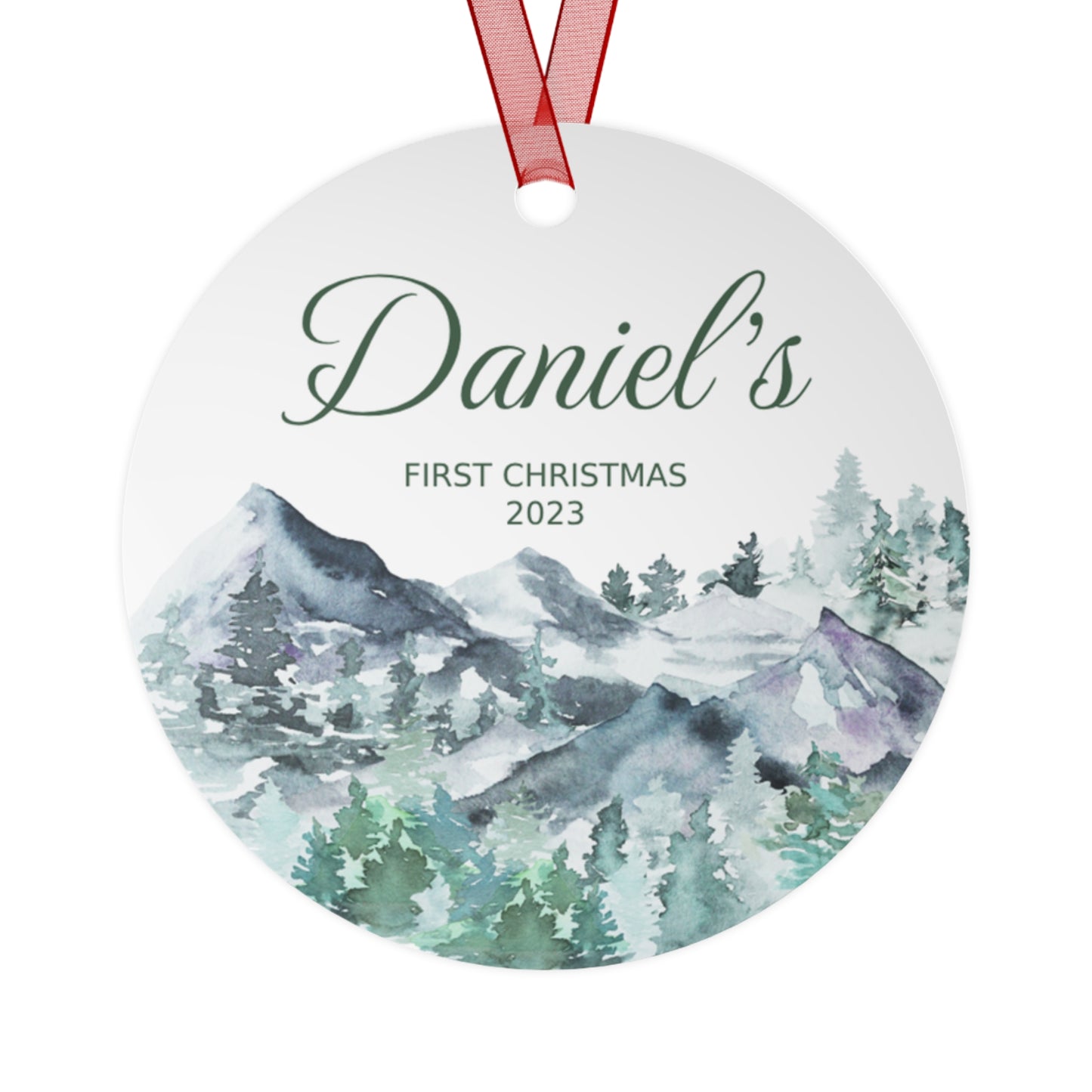 Personalized Smoky Mountain Christmas Ornament