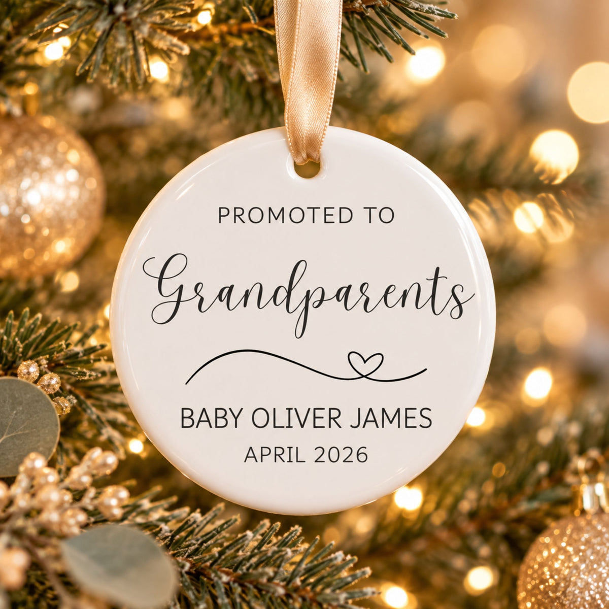 Personalized Pregnancy Announcement Ornament for Family