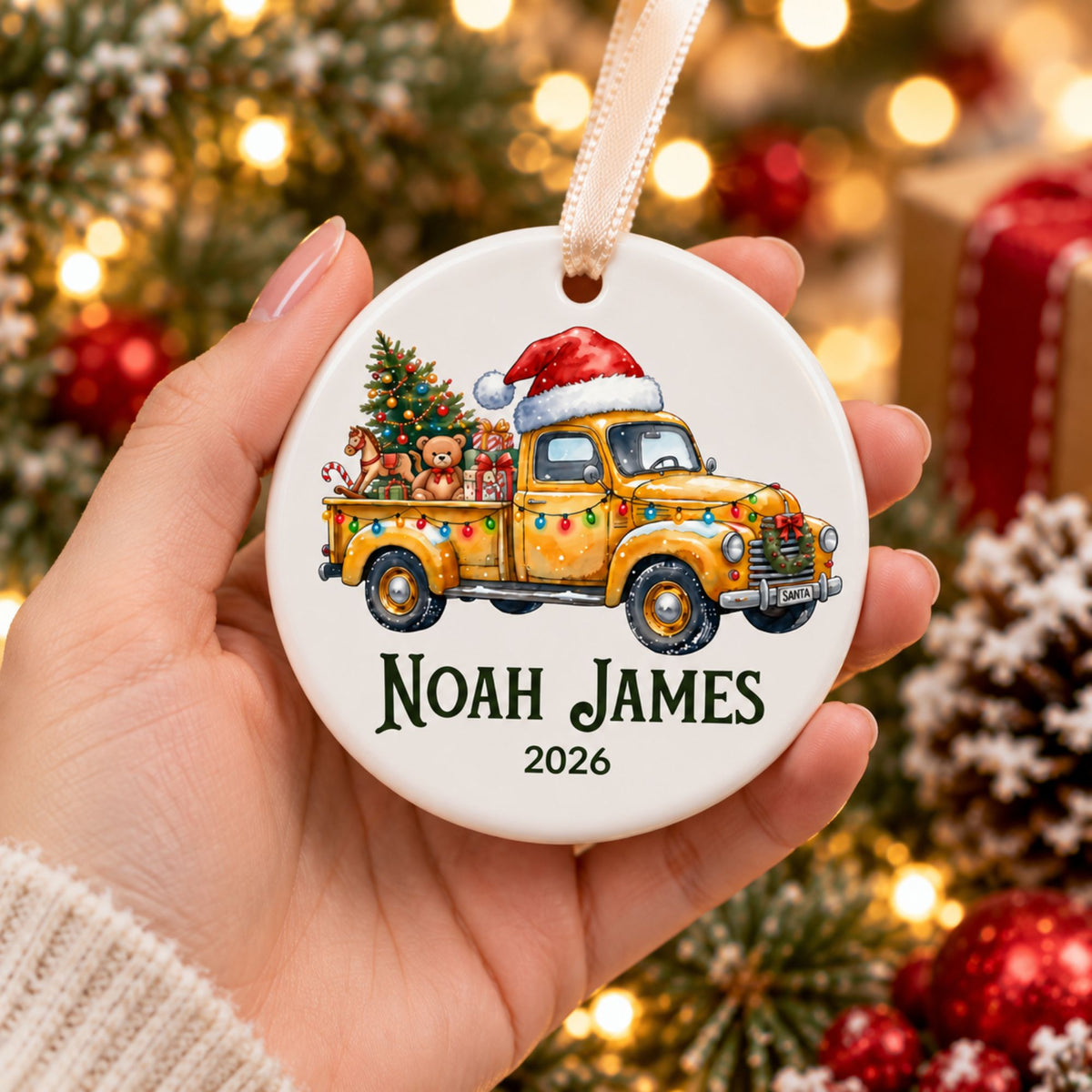 Personalized Truck Christmas Ornament - Vintage Pickup