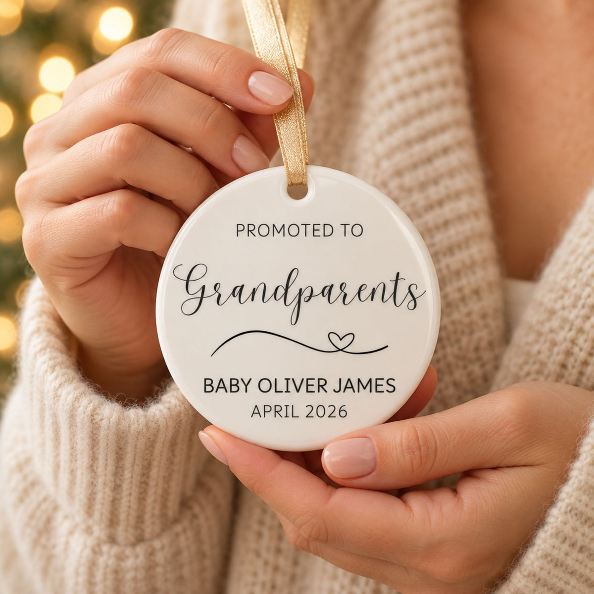 Personalized Pregnancy Announcement Ornament for Family