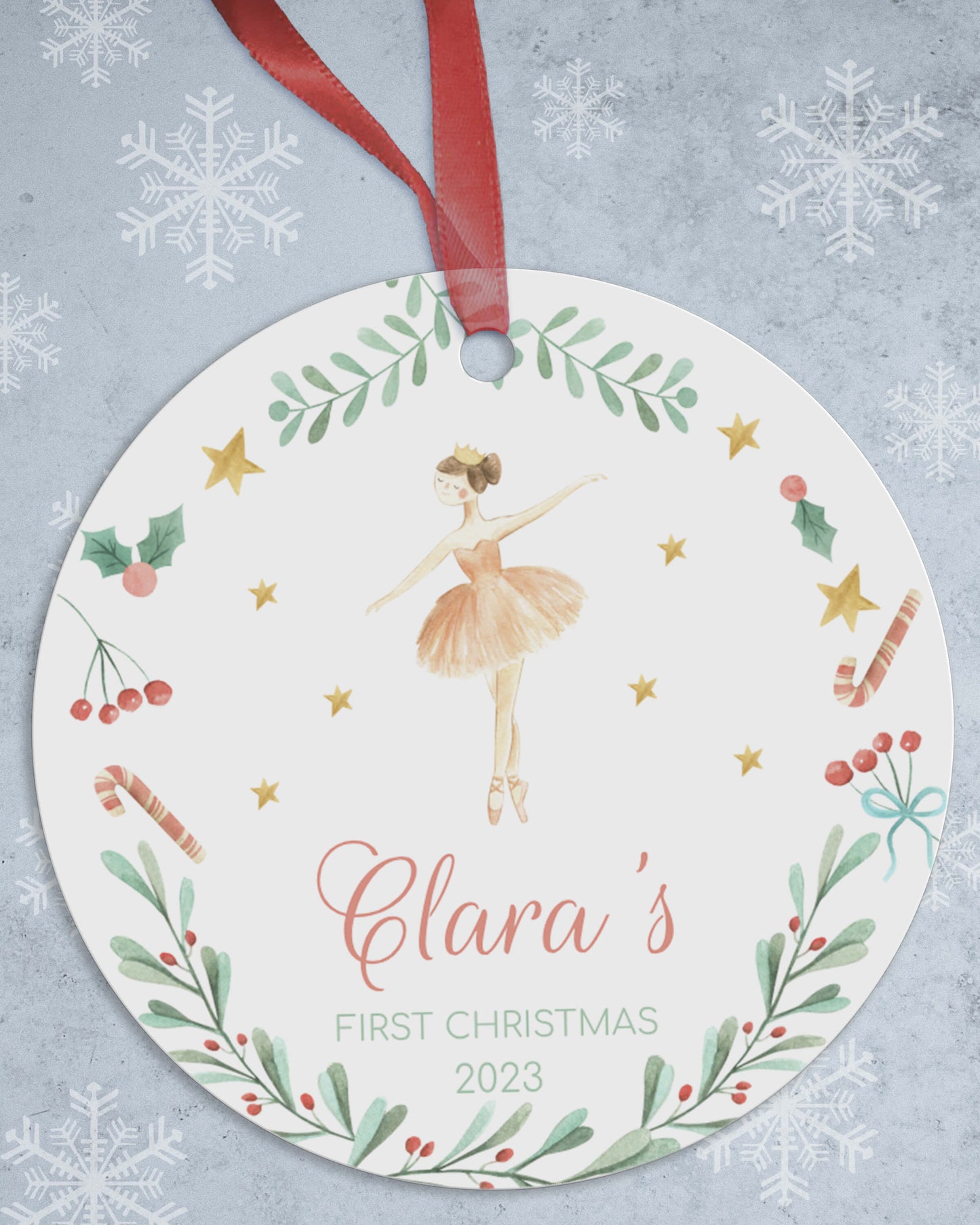 Personalized Ballerina Christmas Ornaments