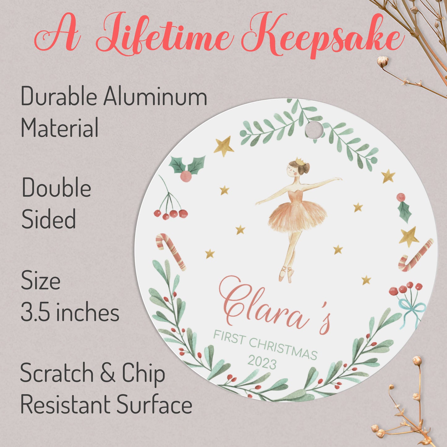 Personalized Ballerina Christmas Ornaments