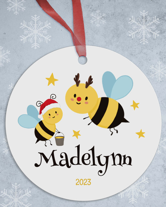Personalized Bee Ornament - Bumble Bee Christmas Ornaments