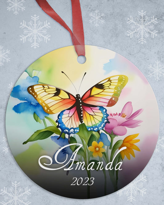 Personalized Butterfly Christmas Ornament