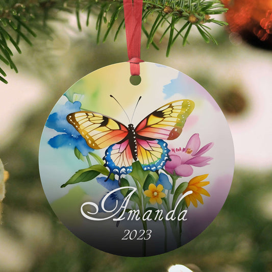 Personalized Butterfly Christmas Ornament