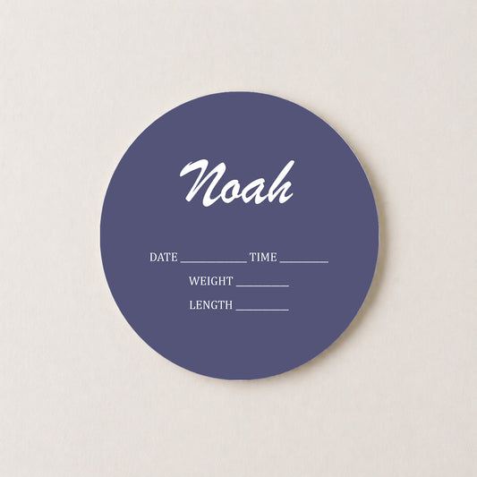 Baby Boy Birth Sign with Stats, Photo Prop