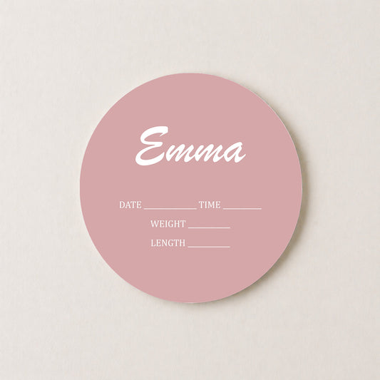 Personalized Dusty Rose Baby Name Announcement