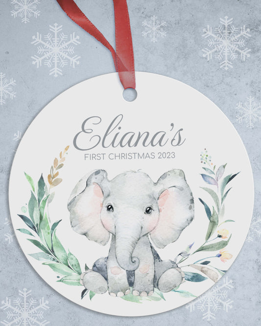 Personalized Cute Elephant Christmas Ornaments - Tree Decoration