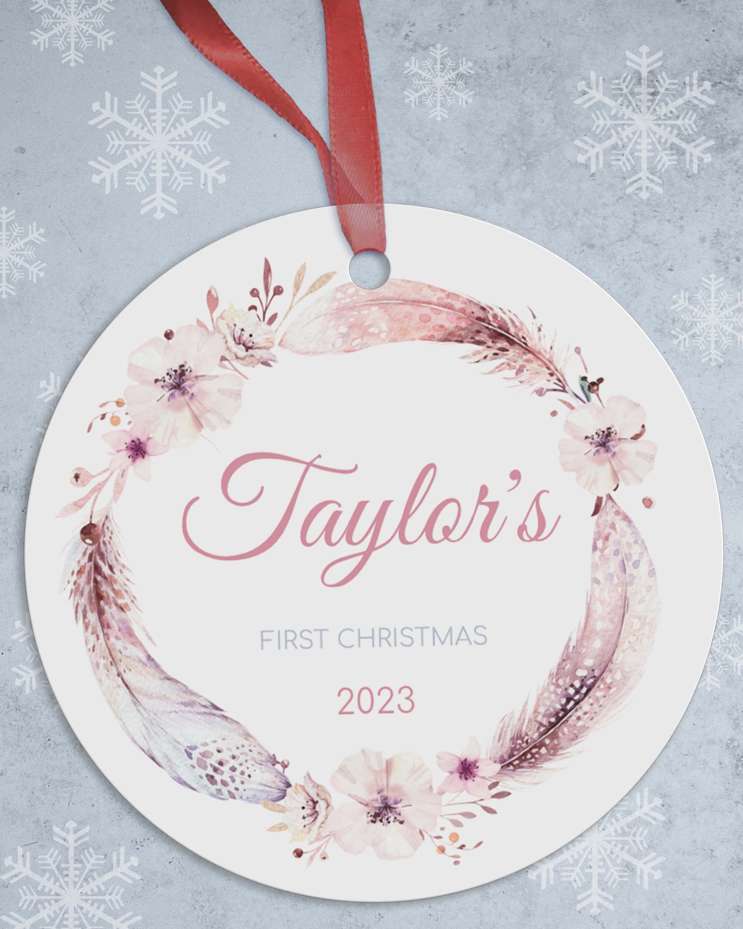 Feather Christmas Ornaments: Personalized Elegance