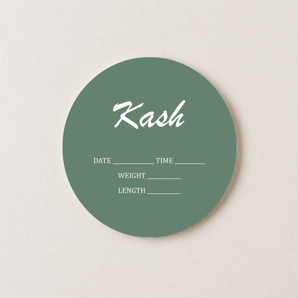 Personalized Forest Green Birth Stats Sign