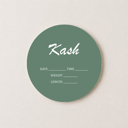 Personalized Forest Green Birth Stats Sign