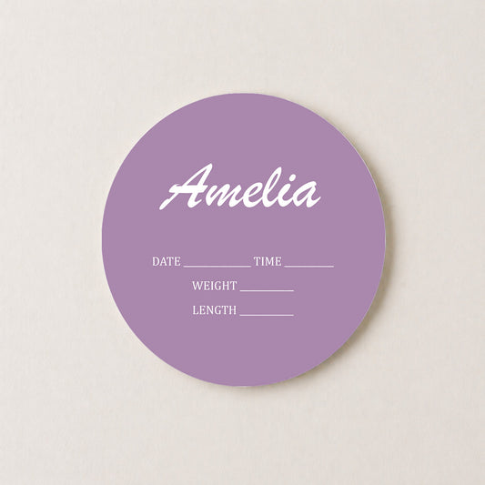 Custom Lavender Birth Announcement Keepsake