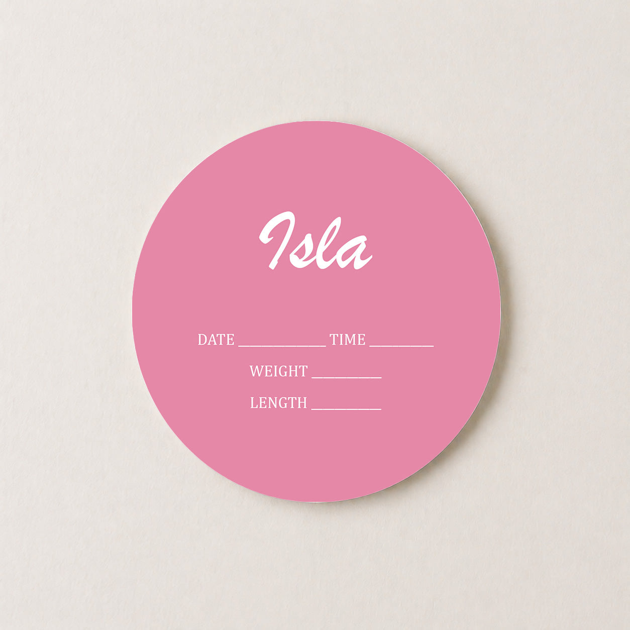 Personalized Pink Newborn Announcement Sign