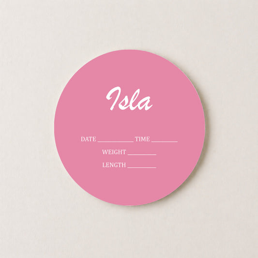 Personalized Pink Newborn Announcement Sign
