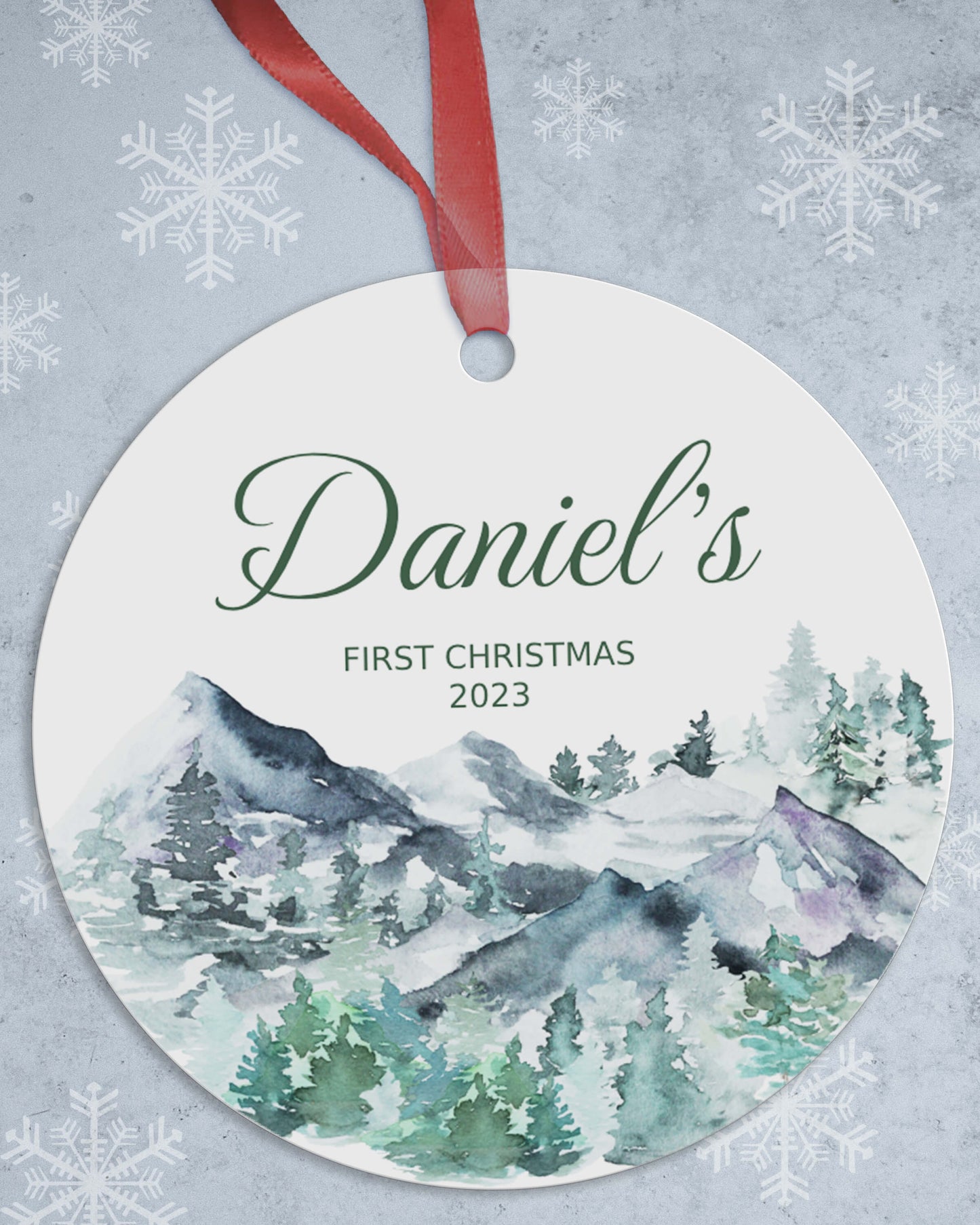 Personalized Smoky Mountain Christmas Ornament