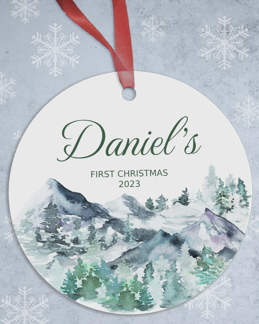 Personalized Smoky Mountain Christmas Ornament