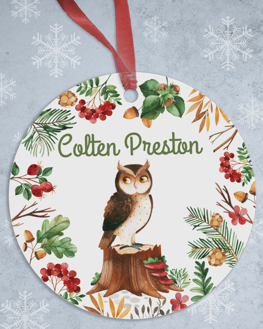Personalized Owl Christmas Ornaments - Custom Owl Ornaments with Name