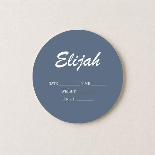 Custom Slate Blue Baby Boy Name Sign