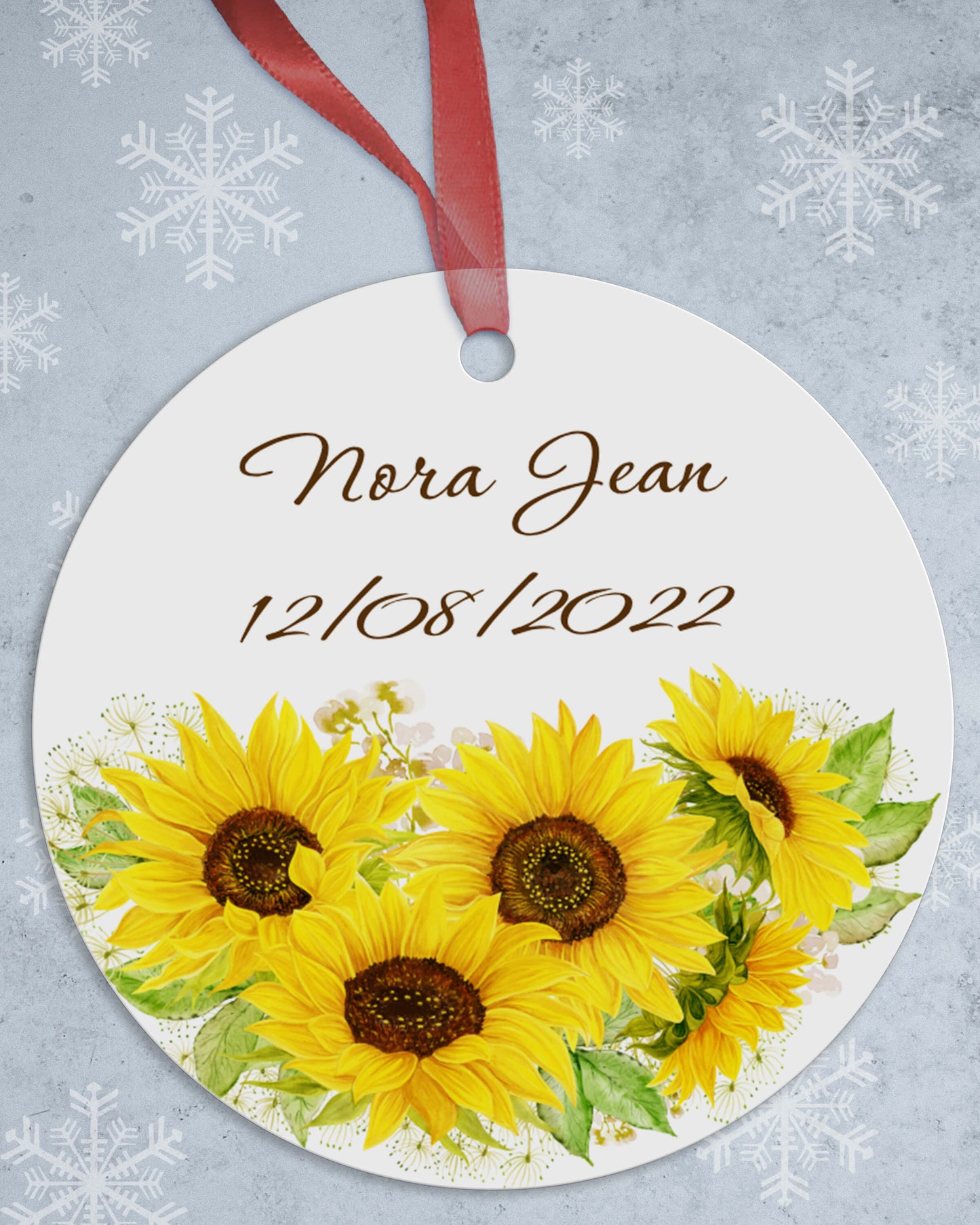 Personalized Sunflower Christmas Ornament