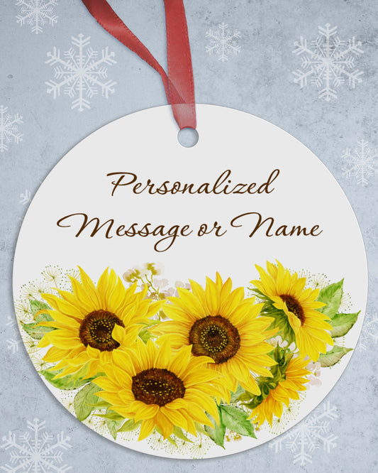 Personalized Sunflower Christmas Ornament
