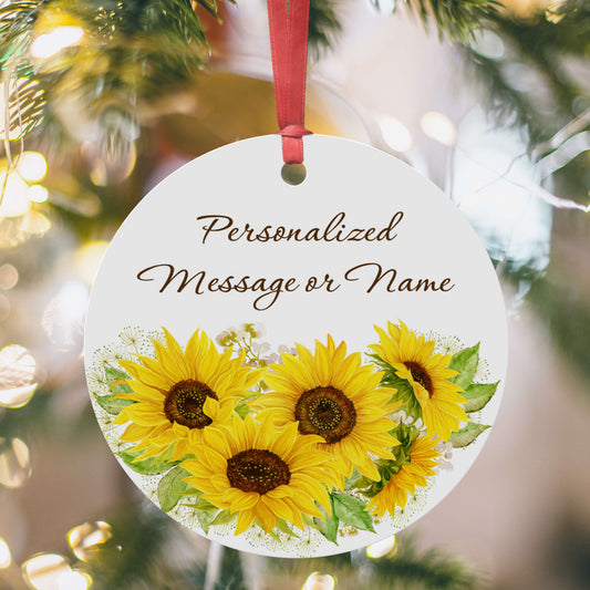 Personalized Sunflower Christmas Ornament