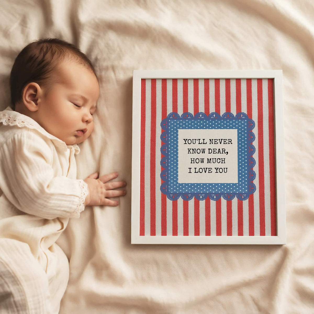 You'll Never Know Dear Print, Red and Blue Stripes (Digital Download)