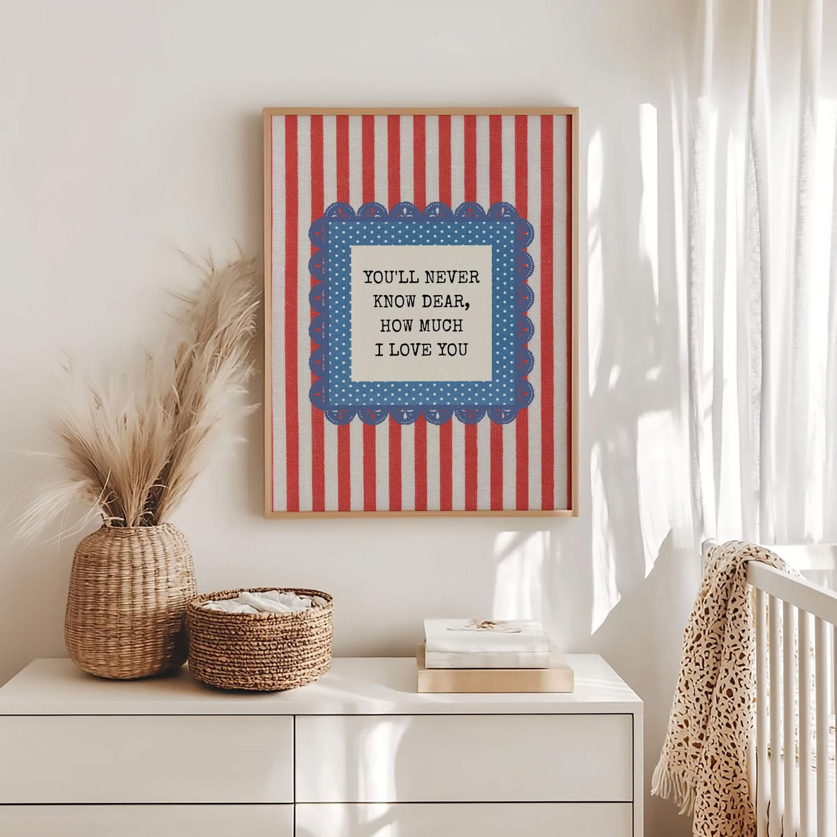 You'll Never Know Dear Print, Red and Blue Stripes (Digital Download)