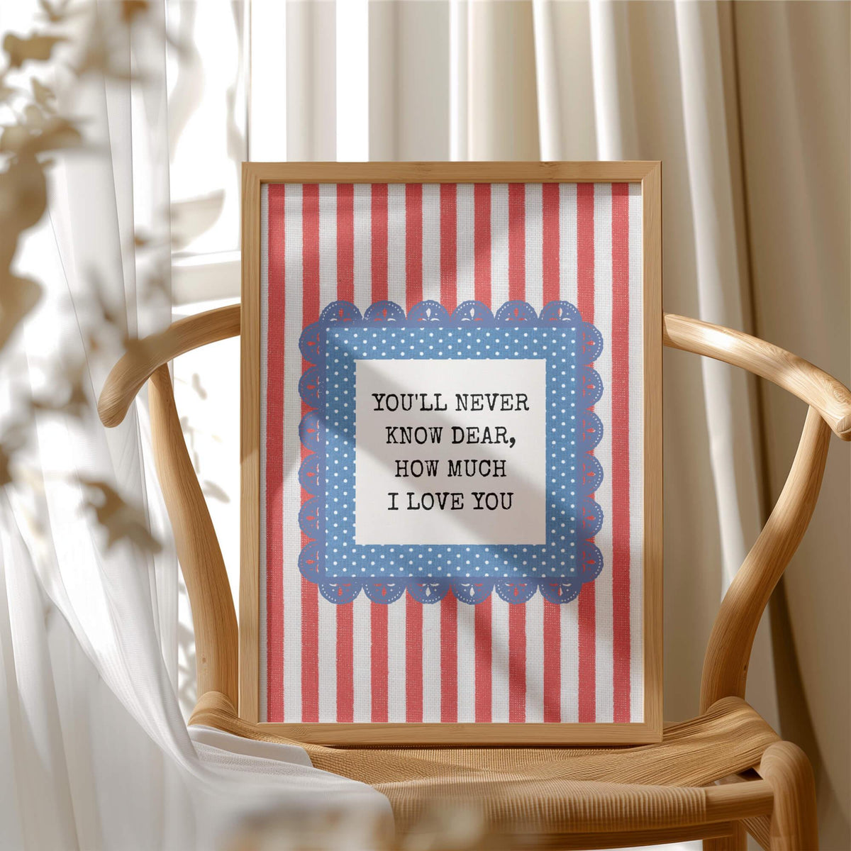 You'll Never Know Dear Print, Red and Blue Stripes (Digital Download)