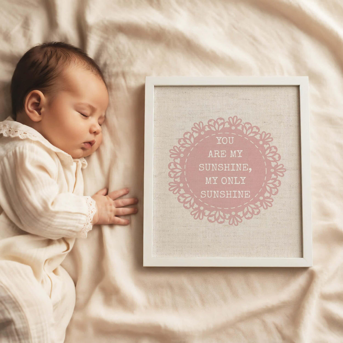 You Are My Sunshine Nursery Print, Pink Texture (Digital Download)