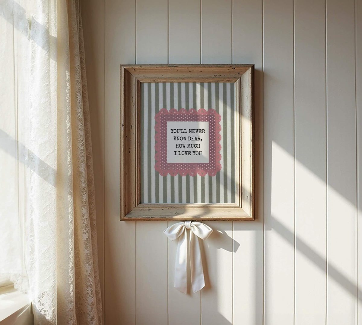 You'll Never Know Dear Print, Olive and Pink Stripes (Digital Download)
