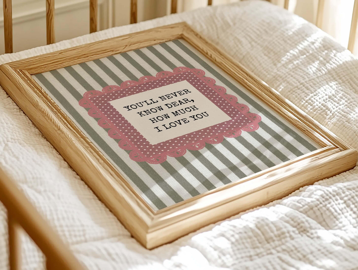 You'll Never Know Dear Print, Olive and Pink Stripes (Digital Download)