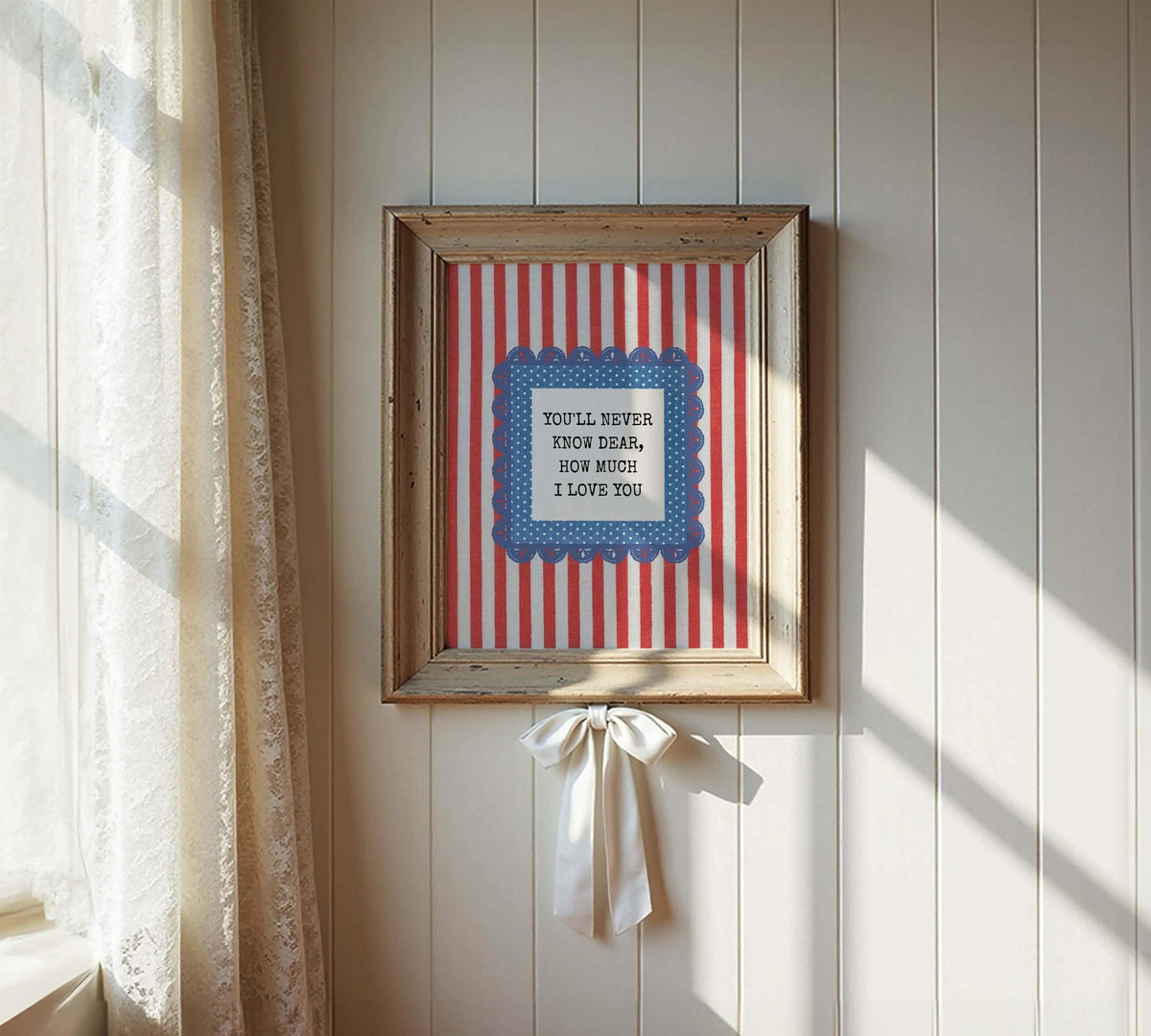You'll Never Know Dear Print, Red and Blue Stripes (Digital Download)