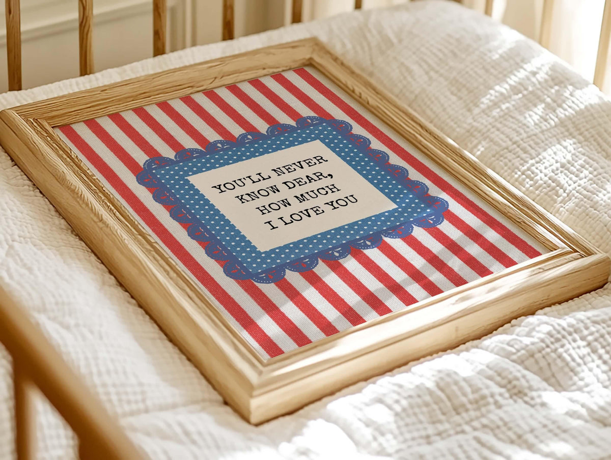 You'll Never Know Dear Print, Red and Blue Stripes (Digital Download)