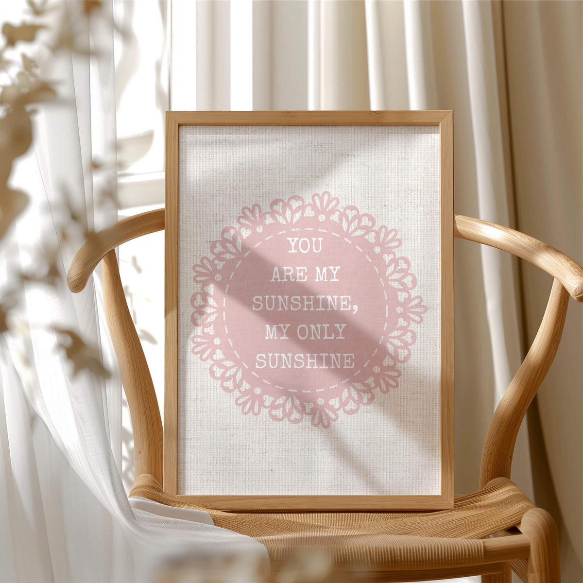 You Are My Sunshine Nursery Print, Pink Texture (Digital Download)