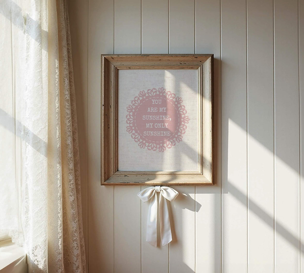 You Are My Sunshine Nursery Print, Pink Texture (Digital Download)