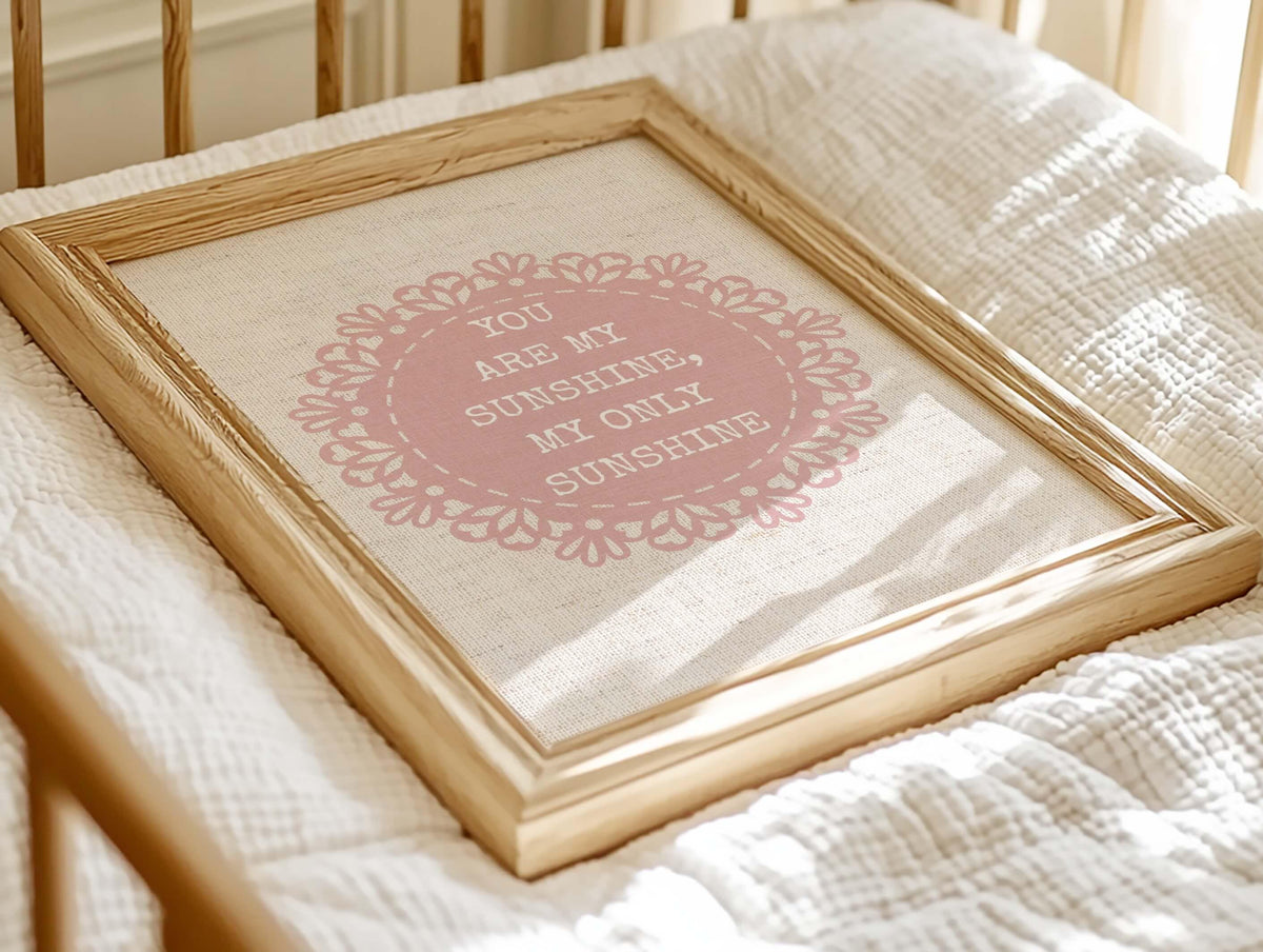 You Are My Sunshine Nursery Print, Pink Texture (Digital Download)