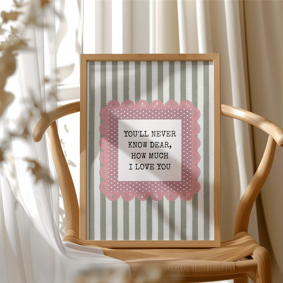 You'll Never Know Dear Print, Olive and Pink Stripes (Digital Download)